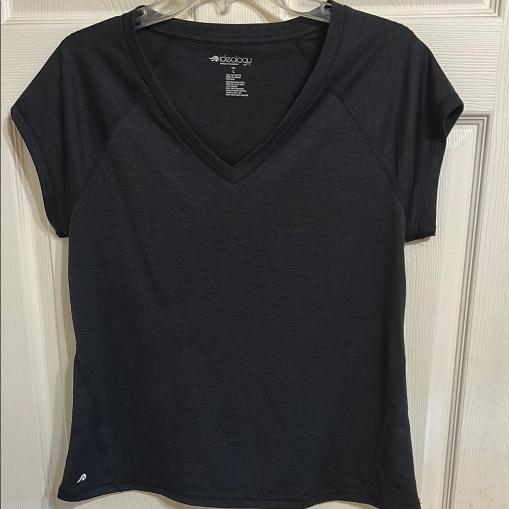 Ideology Black Cap Sleeve Fitted Tee EUC